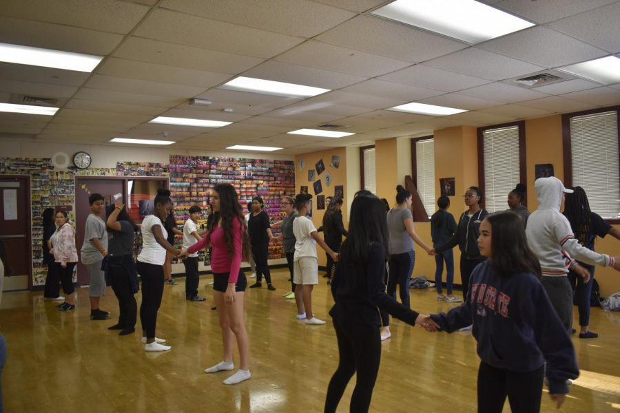 Dance class at CCHS prepares for another dance routine.